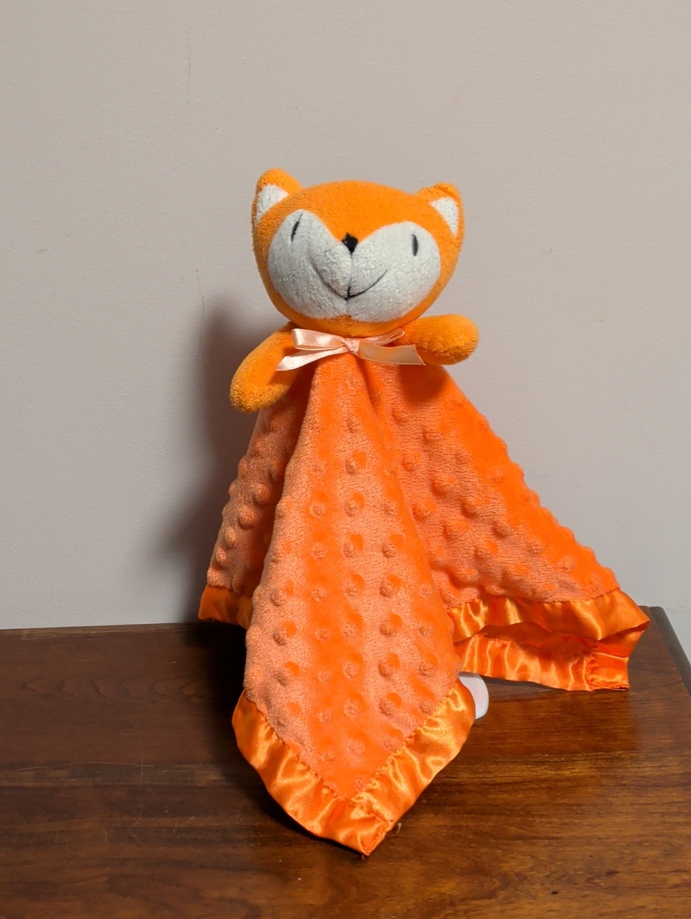 Soft Orange Fox Comfort Blanket Lovey Plush Toy - Unbranded